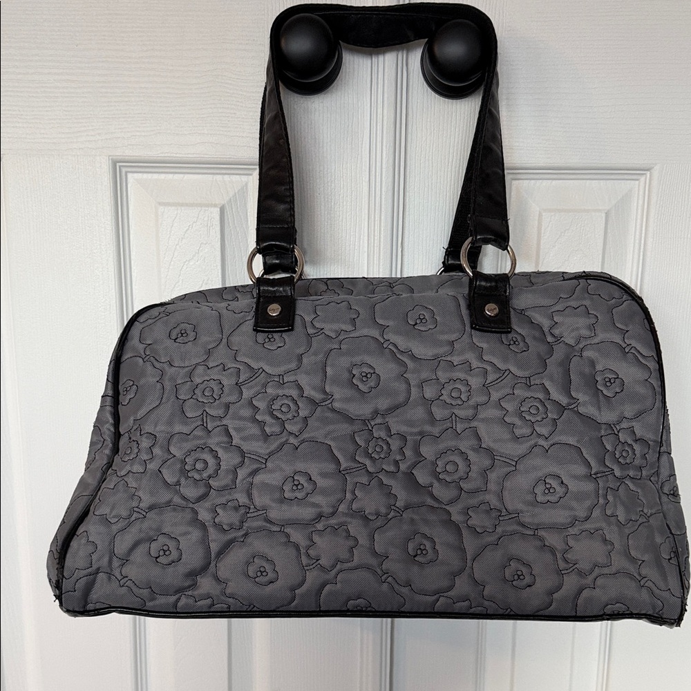 Thirty-One Gray Floral Weekender Bag